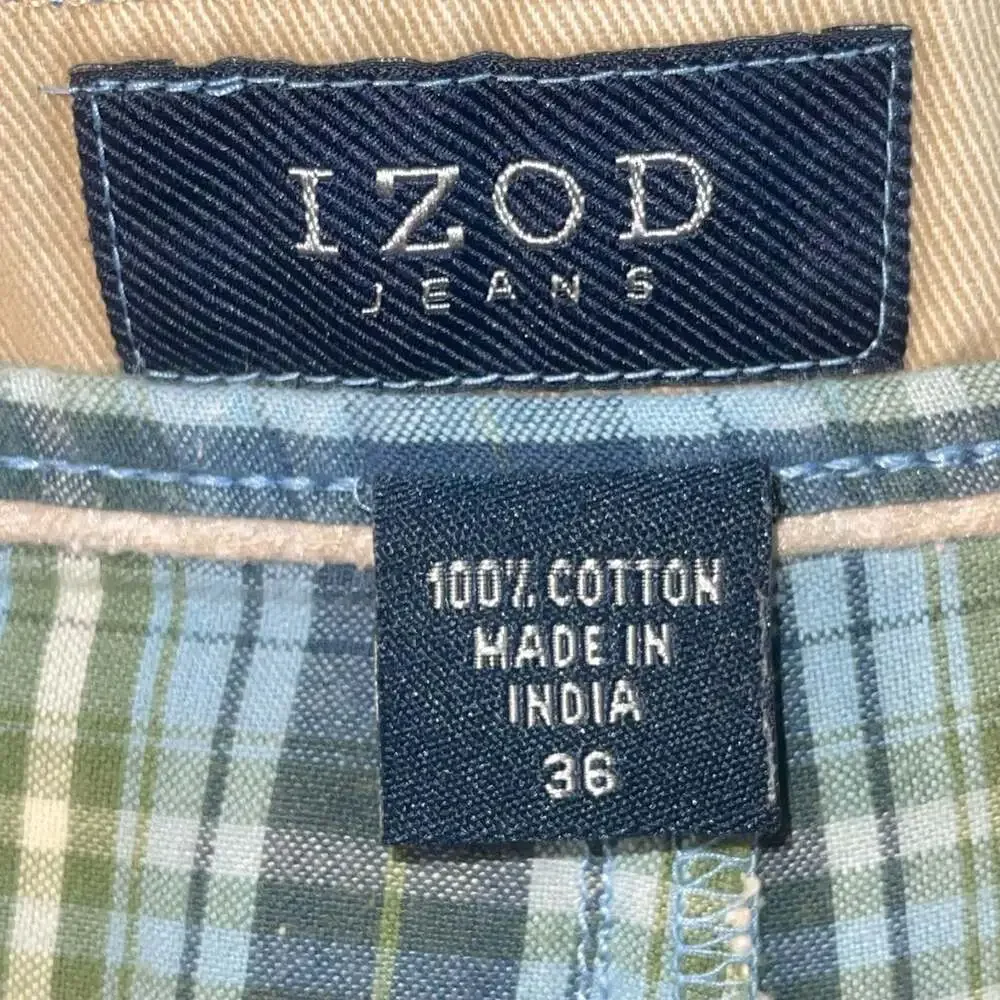 IZOD Men's‎ Plaid Flat Front Shorts Size 36